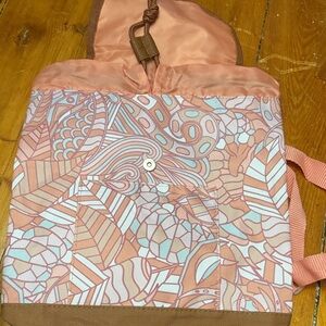 Pink and Brown Patterned Backpack